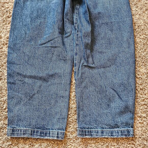 Pistola Barrel Leg Jeans Women 28 Blue High Rise Utility Denim Relaxed Fit - Picture 9 of 12